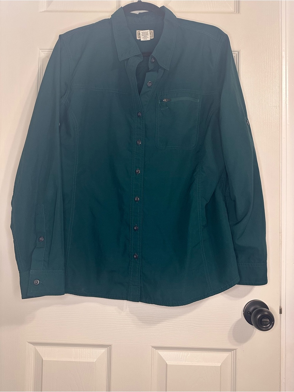 L.L. Bean Teal Green Button-Up Shirt